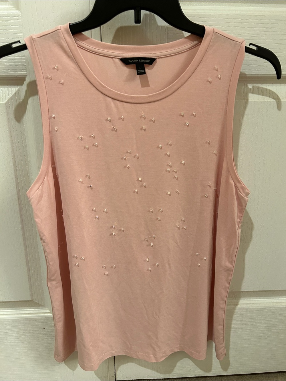 Banana Republic Light Pink Beaded Sleeveless Tank
